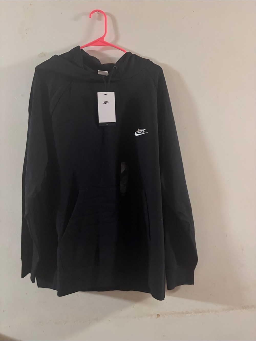 Nike Black Crewneck Hoodie with White Swoosh